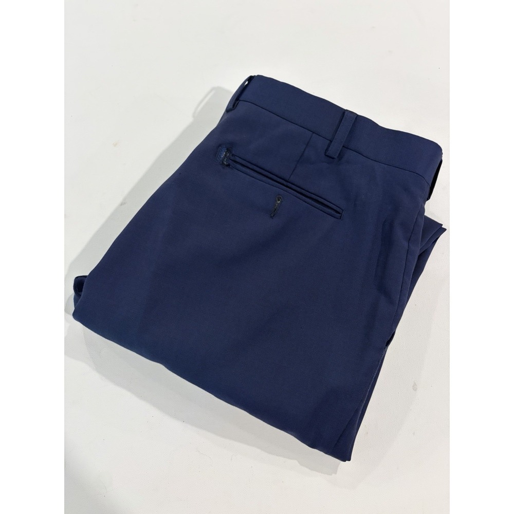 Ted Baker London Modern Fit 100% Wool Navy Blue Dress Pants 38x32 Mens
